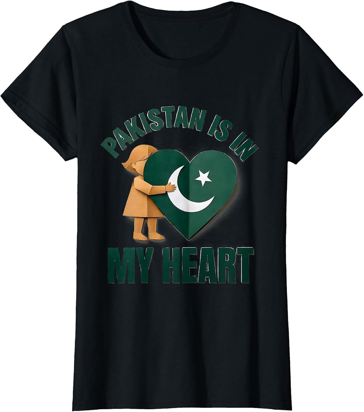 Pakistan Is In My Heart Patriotic Independence Day Kid Gift T-Shirt - Black