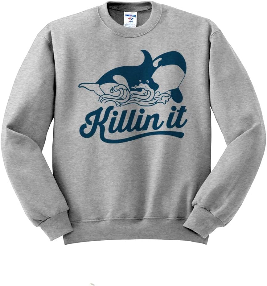 Killin' It Orca Sweatshirt Unisex - Grey