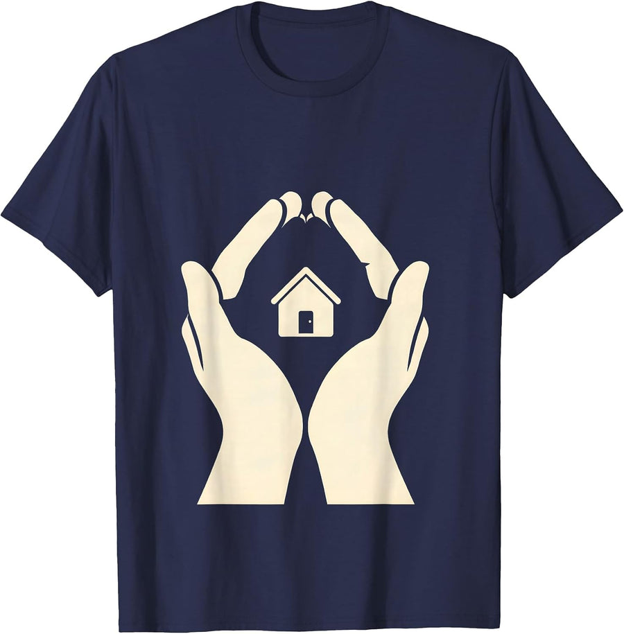 Paraprofessional Glowing School Cradled in Hands T-Shirt - Navy Blue