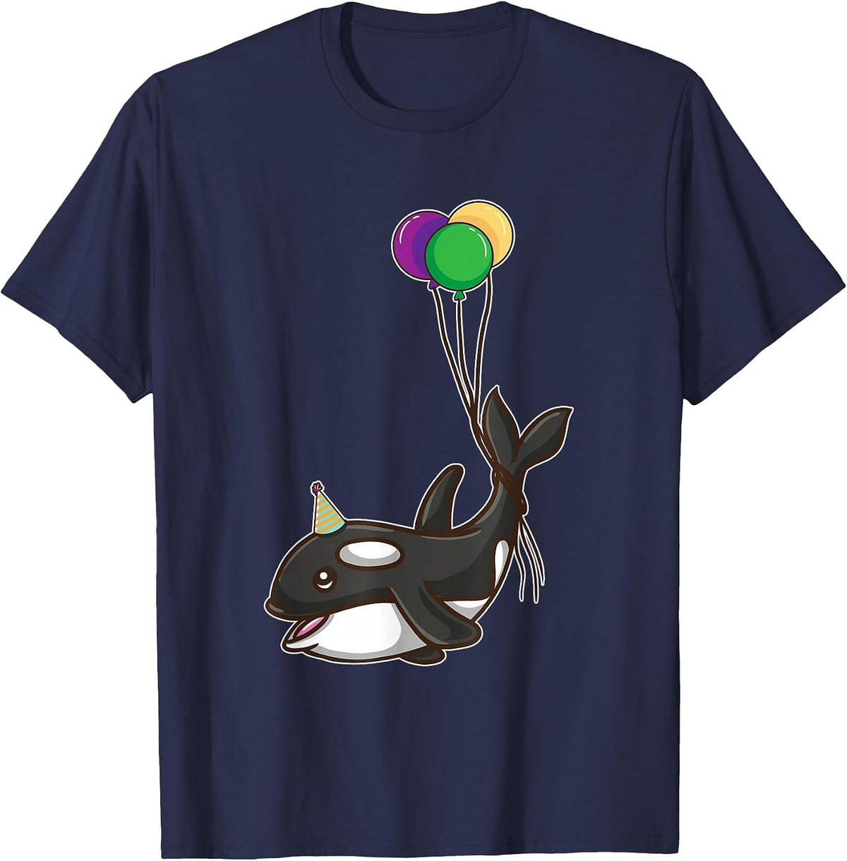 Birthday Orca for Whale Lover T-Shirt - Navy Blue
