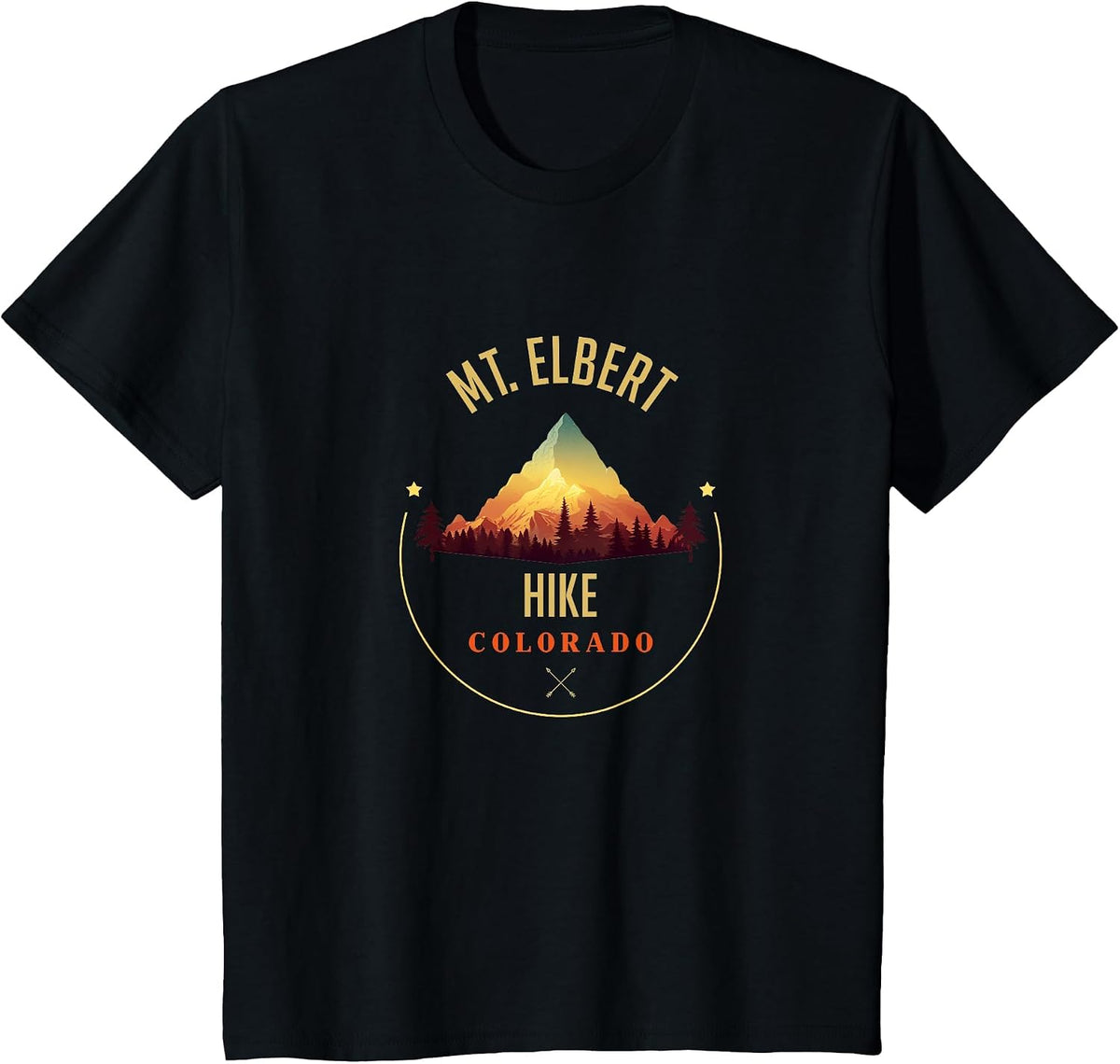 Mt. Elbert Souvenir Apparel - Mt. Elbert Hiking T-Shirt - Black