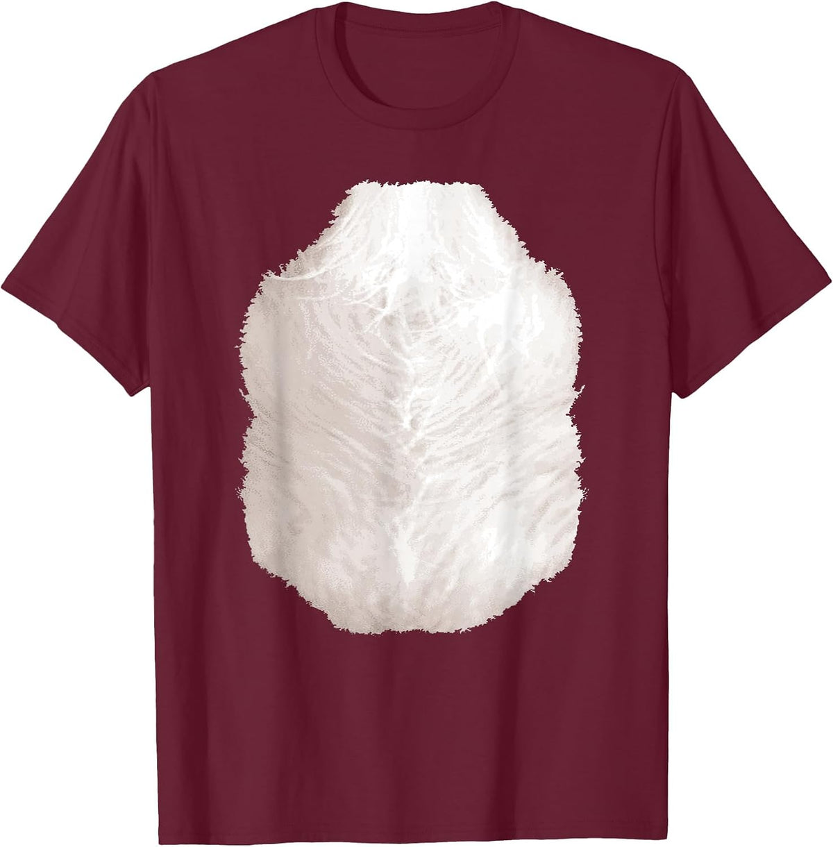 Skunk Hairy Belly Chest Hair Picture Halloween Costume Adult T-Shirt - Burgundy