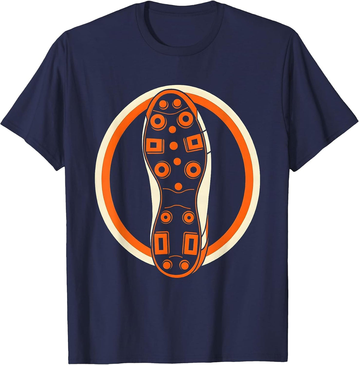 Men's Rugby Boot Studs View Graphic Design T-Shirt - Navy Blue