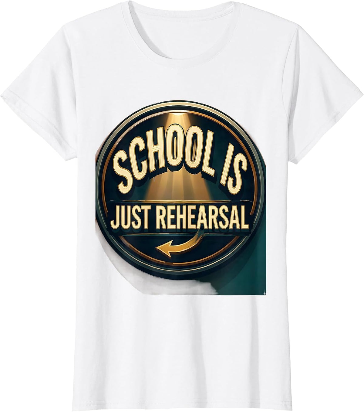 School Is Just Rehearsal Funny Drama Club Back to School T-Shirt - White
