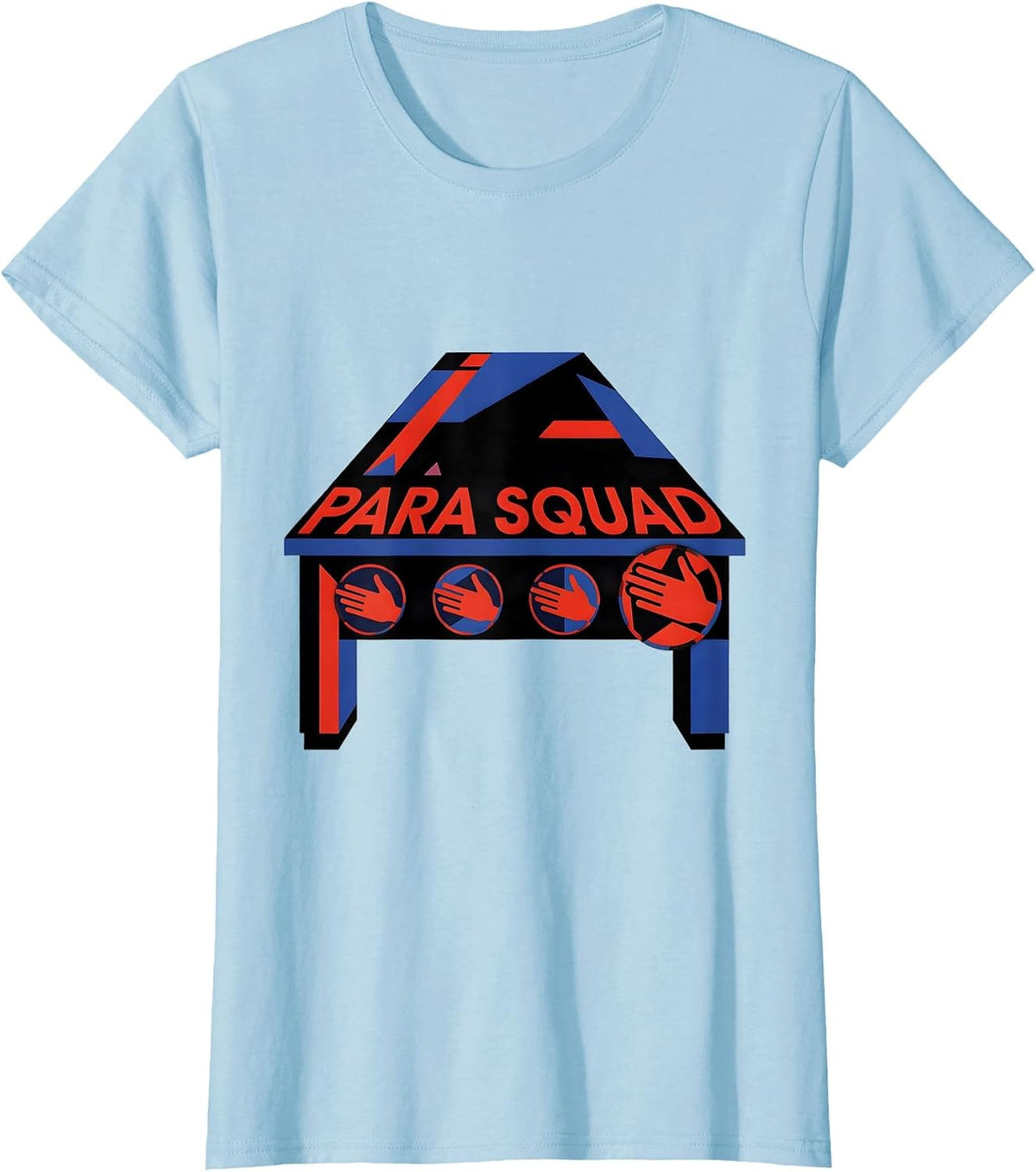 Para Squad Bauhaus Modernist Paraprofessional Teacher T-Shirt - Baby Blue