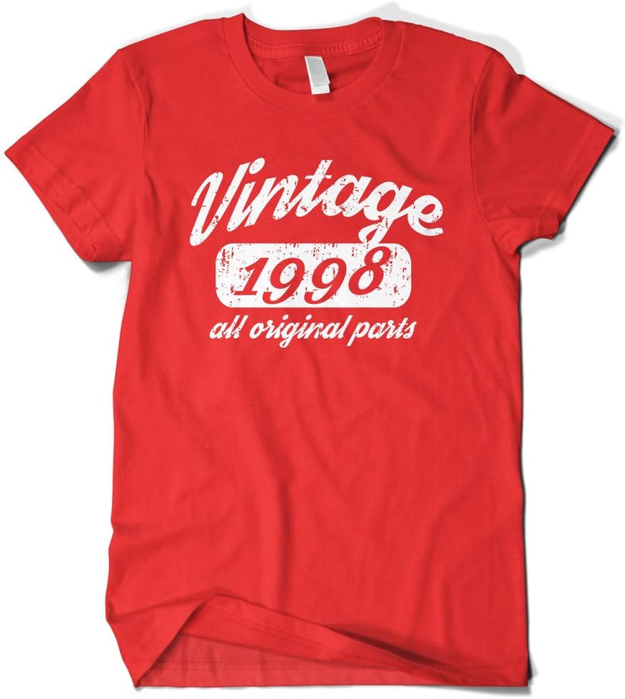 Cybertela Men's 21th Birthday Gift Vintage 1998 All Original Parts T-Shirt - Red