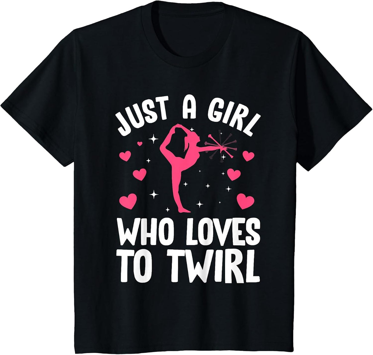 Best Baton Twirling Art for Women Girls Twirler Majorette T-Shirt - Black