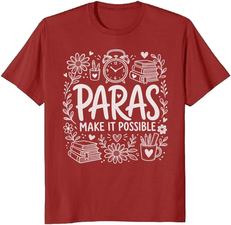 School Paraprofessional T-Shirt Character Builder Retro Seal Tee - S3