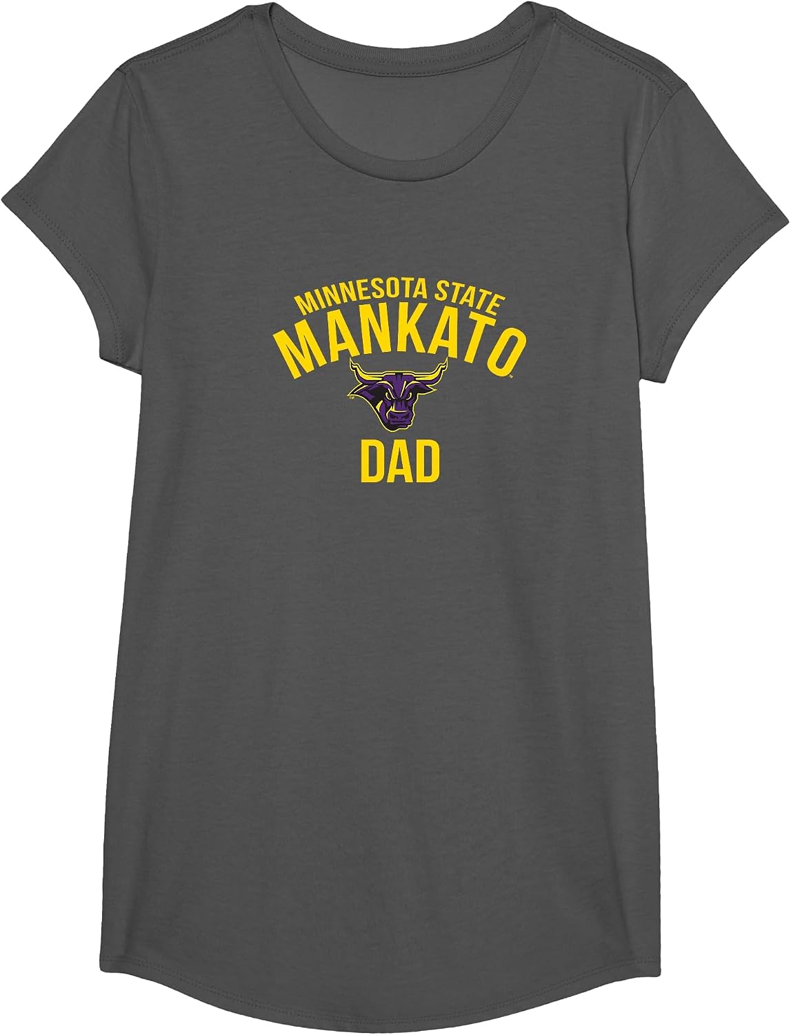 Minnesota State Mankato Mavericks Dad T-Shirt - Girls Asphalt Grey
