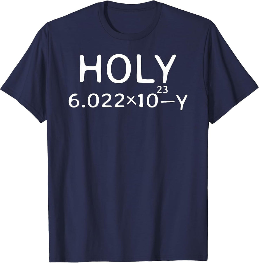 Holy Moley Avogadro Mole Carbon Funny Chemistry T-Shirt - Navy Blue