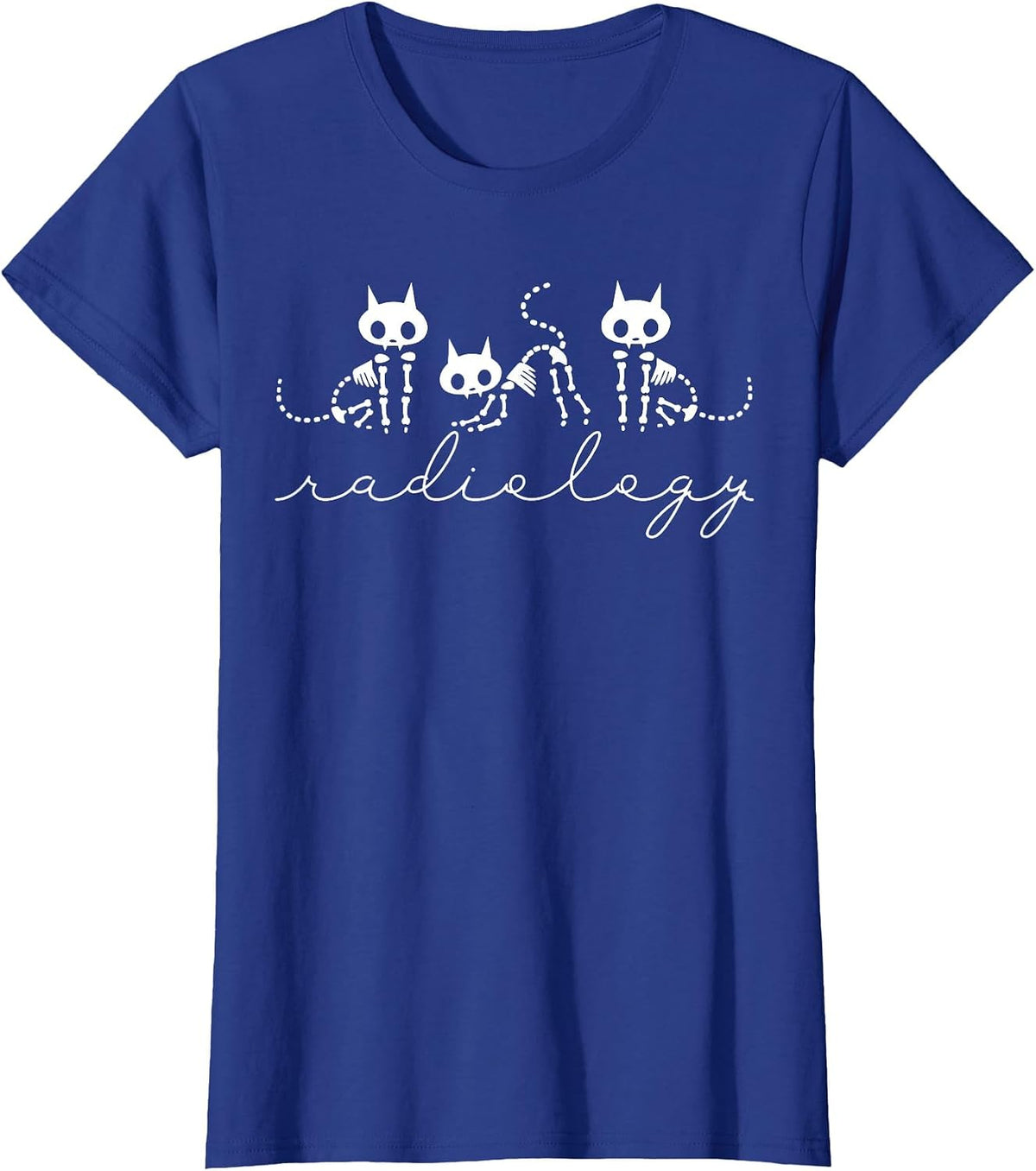 Xray Tech Halloween Cat Skeleton Radiology Rad Tech Student T-Shirt - Royal Blue