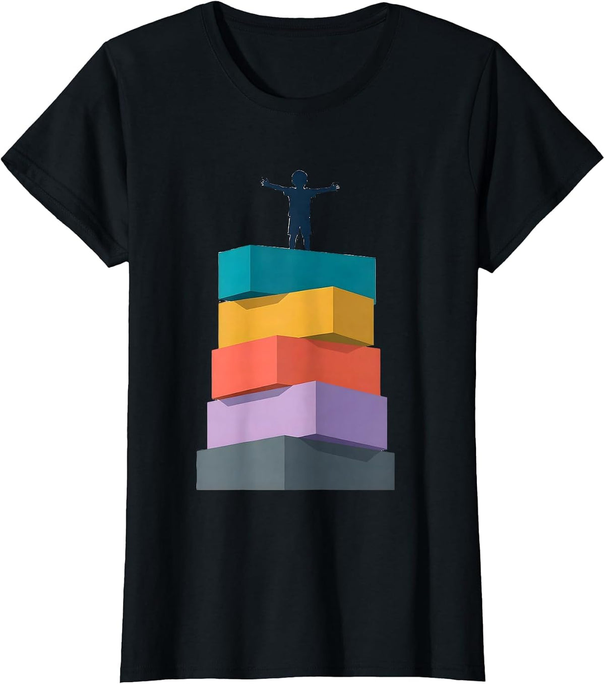 Paraprofessional Child Support Blocks Graphic T-Shirt - Black