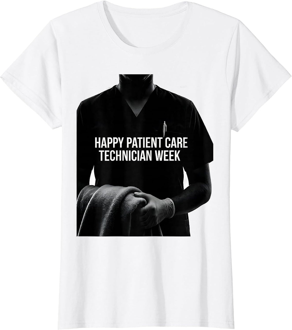 Women's Happy Patient Care Technician Week Appreciation Gift PCT T-Shirt - White