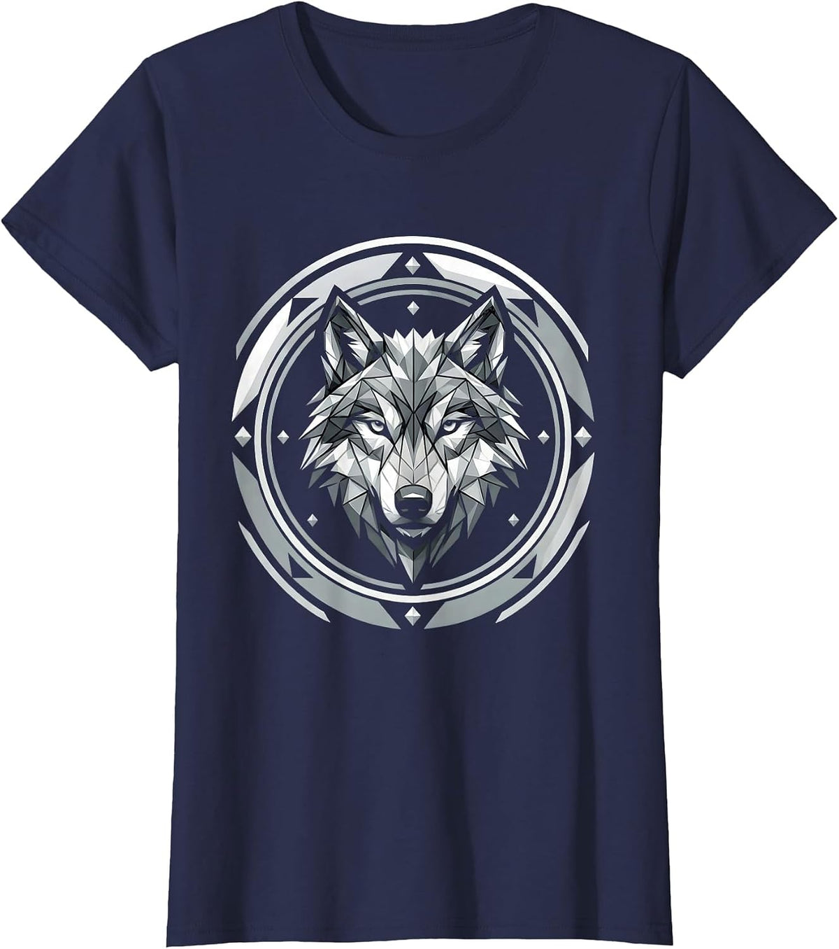 Women's Abstract Concept 31 Bold Graphic Design T-Shirt - Navy Blue