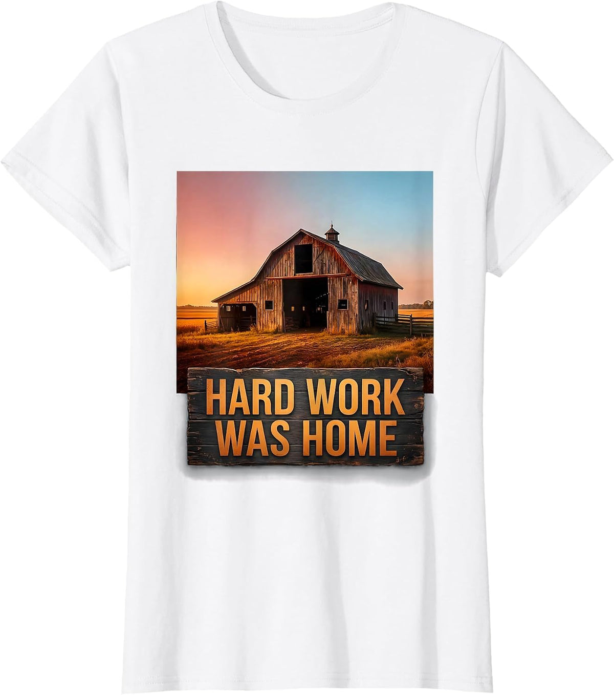 Hard Work Was Home Motivational Graphic Design T-Shirt - White