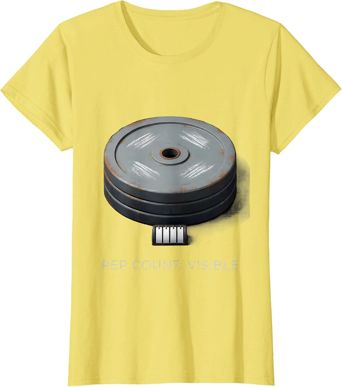 Rep Count Visible Funny Gym Meme Weightlifting Workout T-Shirt - Lemon Yellow