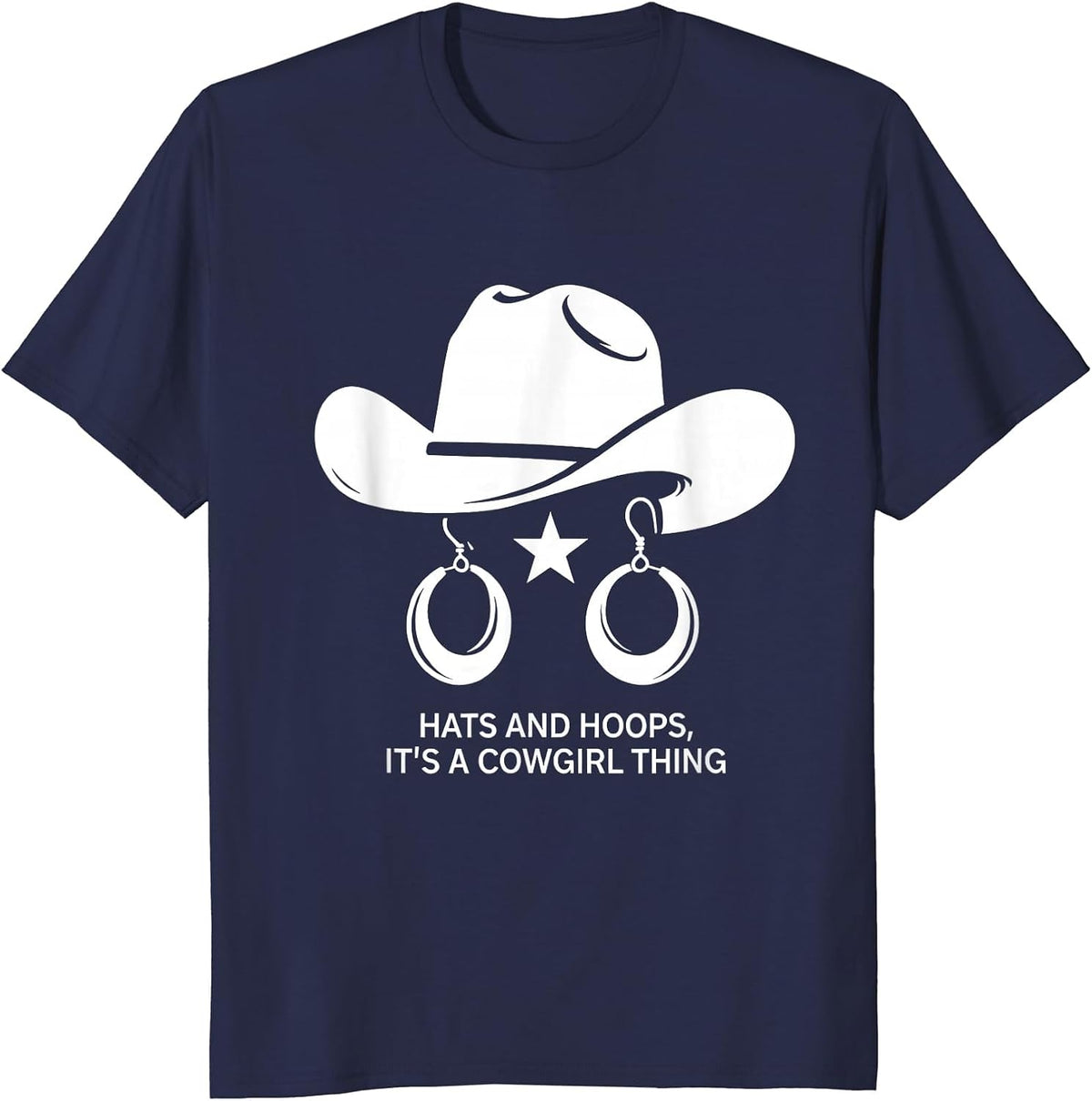 Hats and Hoops It's a Cowgirl Thing Playful Western Pride T-Shirt - Navy Blue