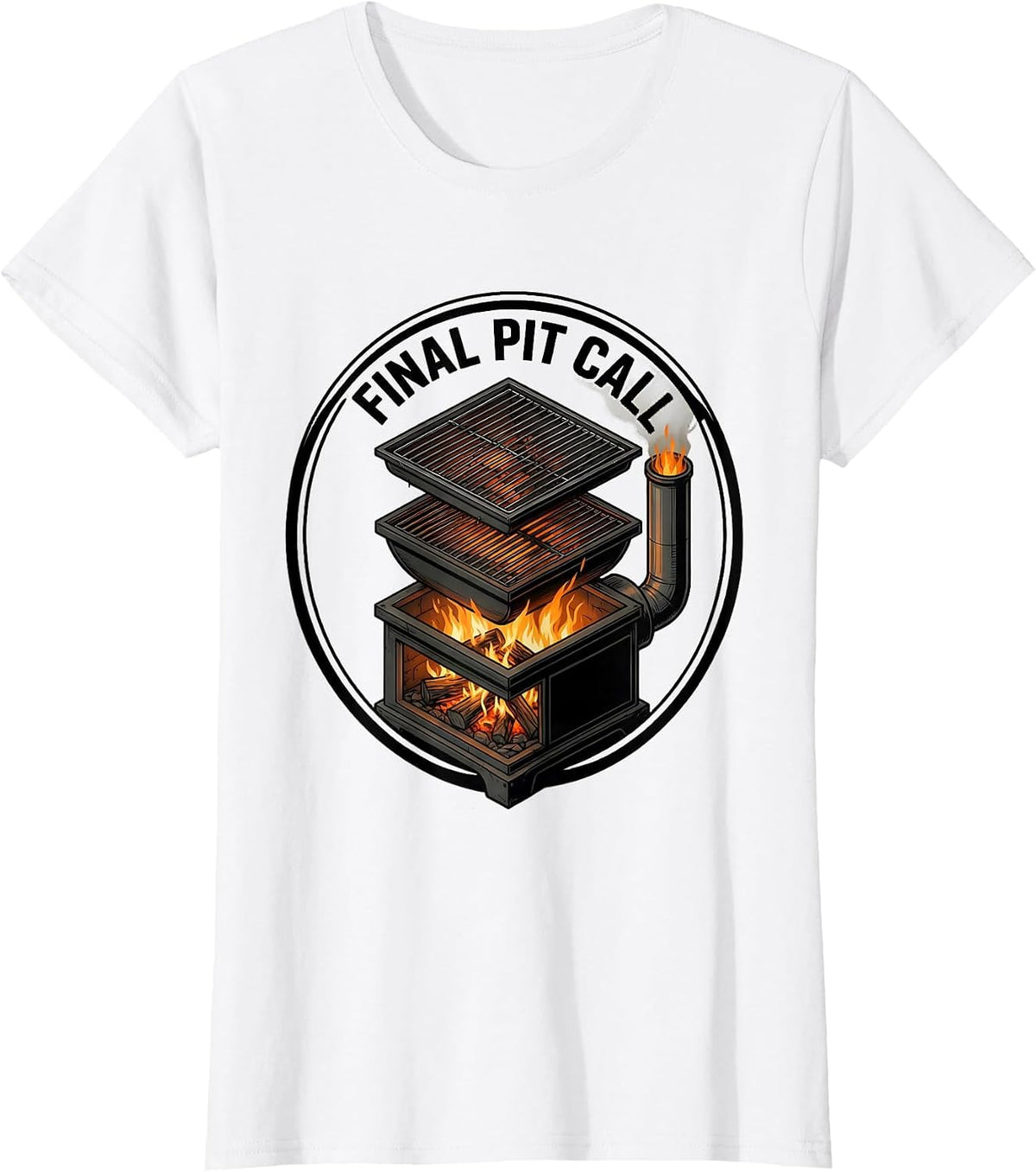 Final Pit Call Funny BBQ Dad Grill Master Labor Day T-Shirt - White