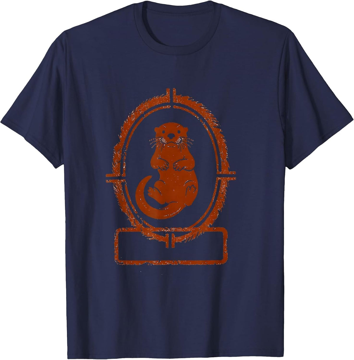 Otter Silhouette Funny Otter Lover Novelty Humor T-Shirt - Navy Blue