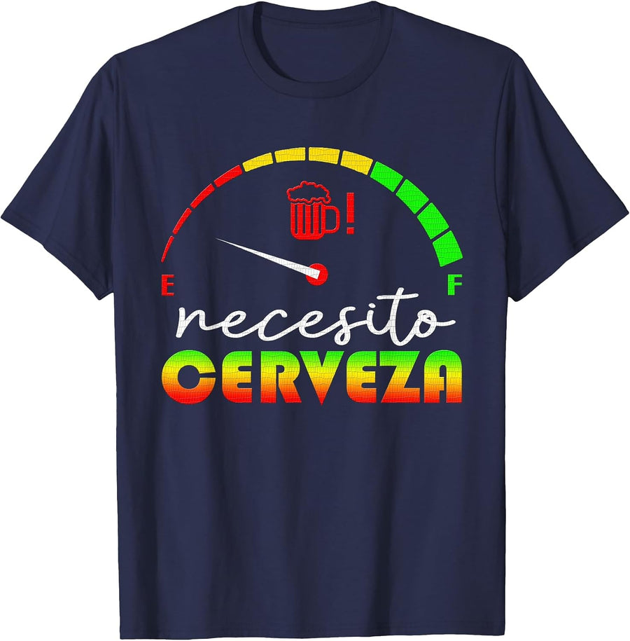 Necesito Cerveza Shirt - Cerveza T-Shirt - Navy Blue