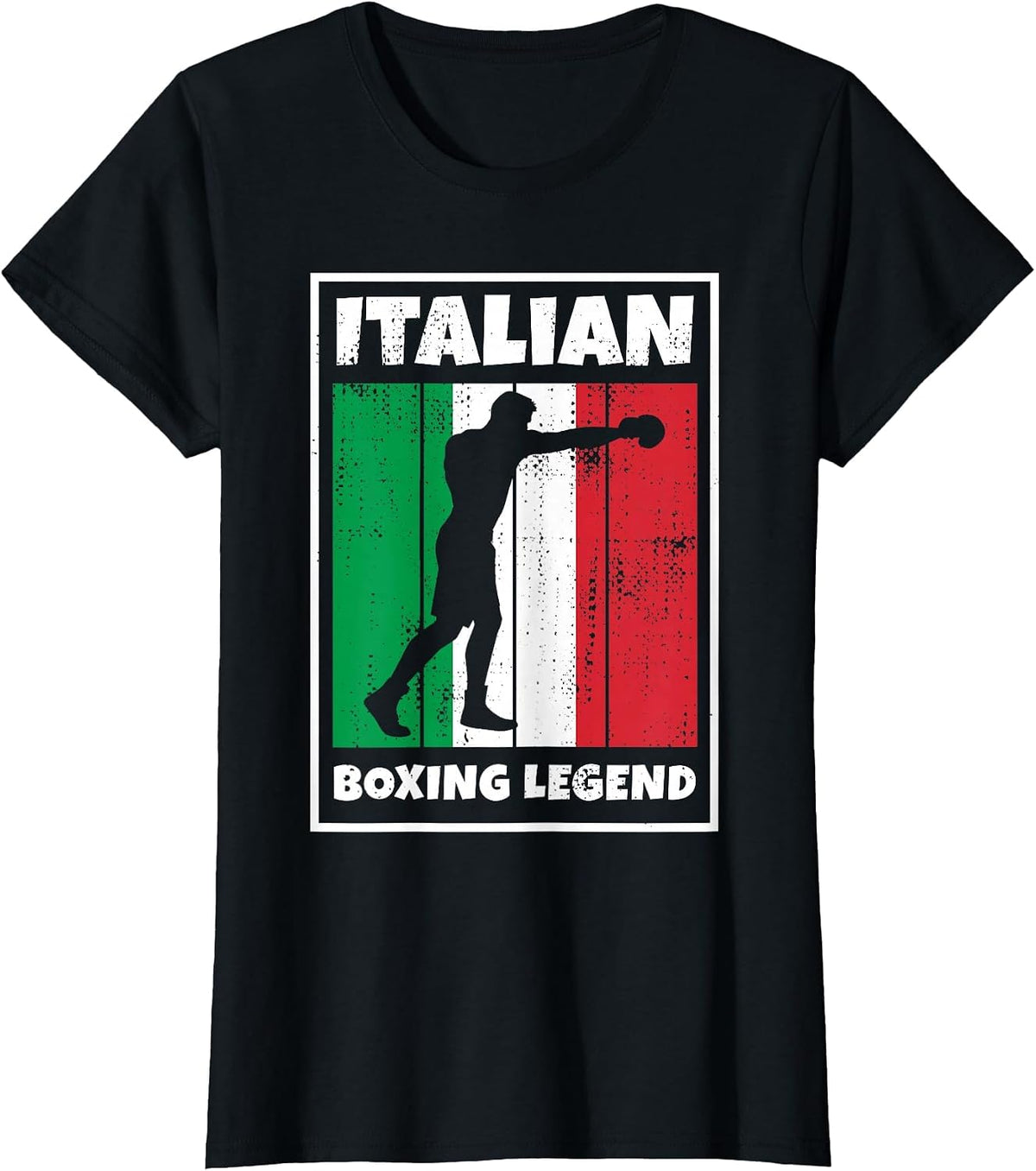 Italian Boxing Legend Italian Boxer Flag T-Shirt - Black