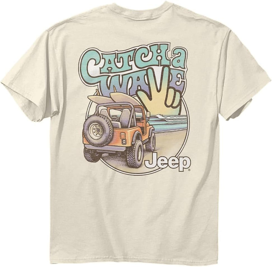 Jeep Beach Wave T-Shirt, Ivory| CJ Design | 100% Cotton - As Pictured