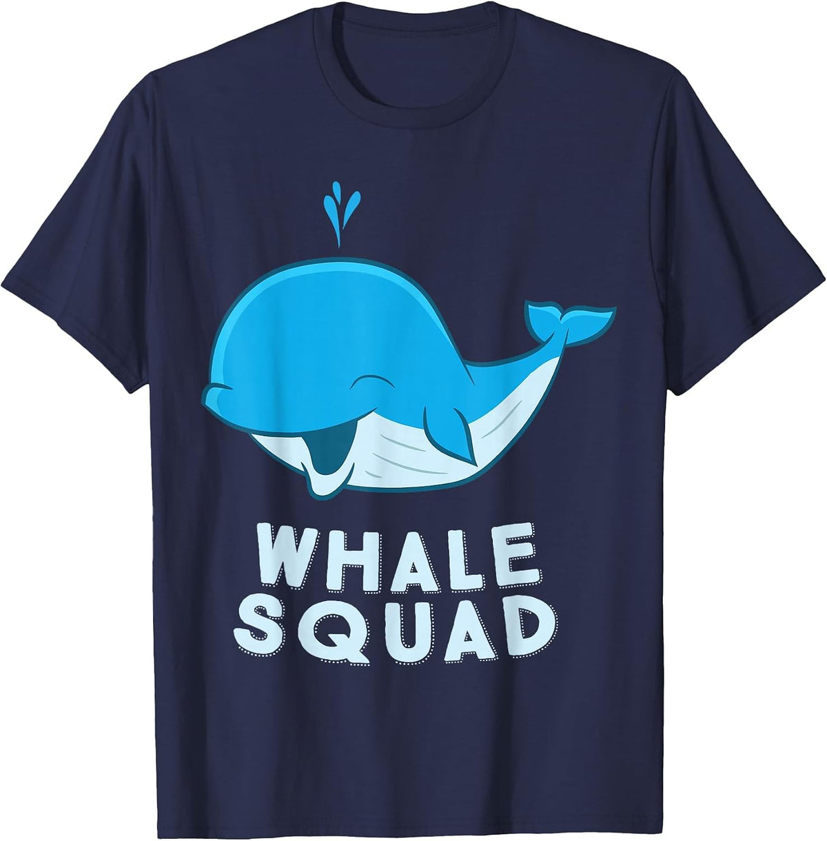 Team Wale Funny Whale Squad T-Shirt - Navy Blue