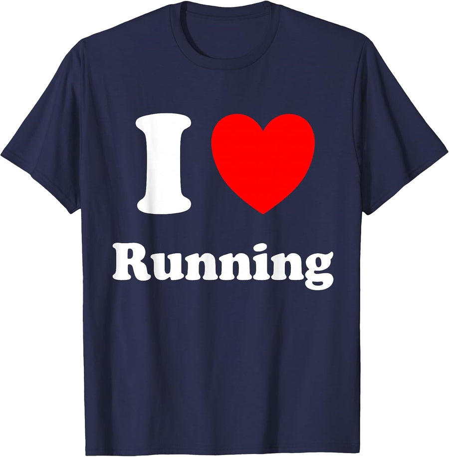 I Love Running T-Shirt - Navy Blue