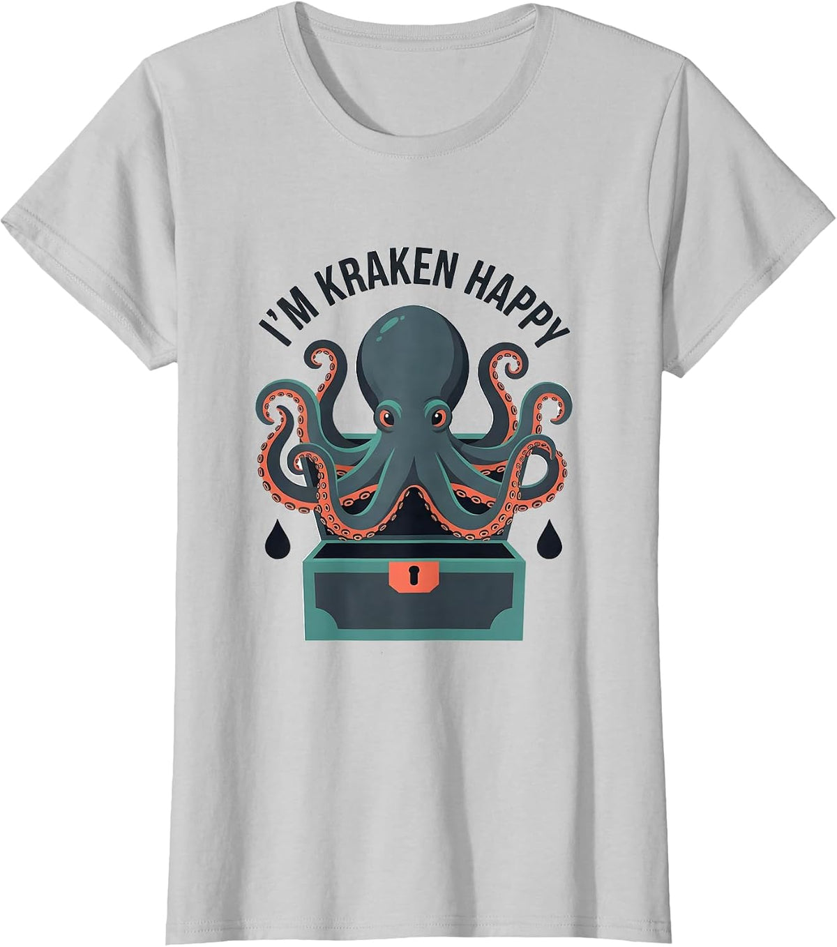 Women's I'm Kraken Happy Vintage Octopus Sea Monster Lover Gift T-Shirt - Silver Grey