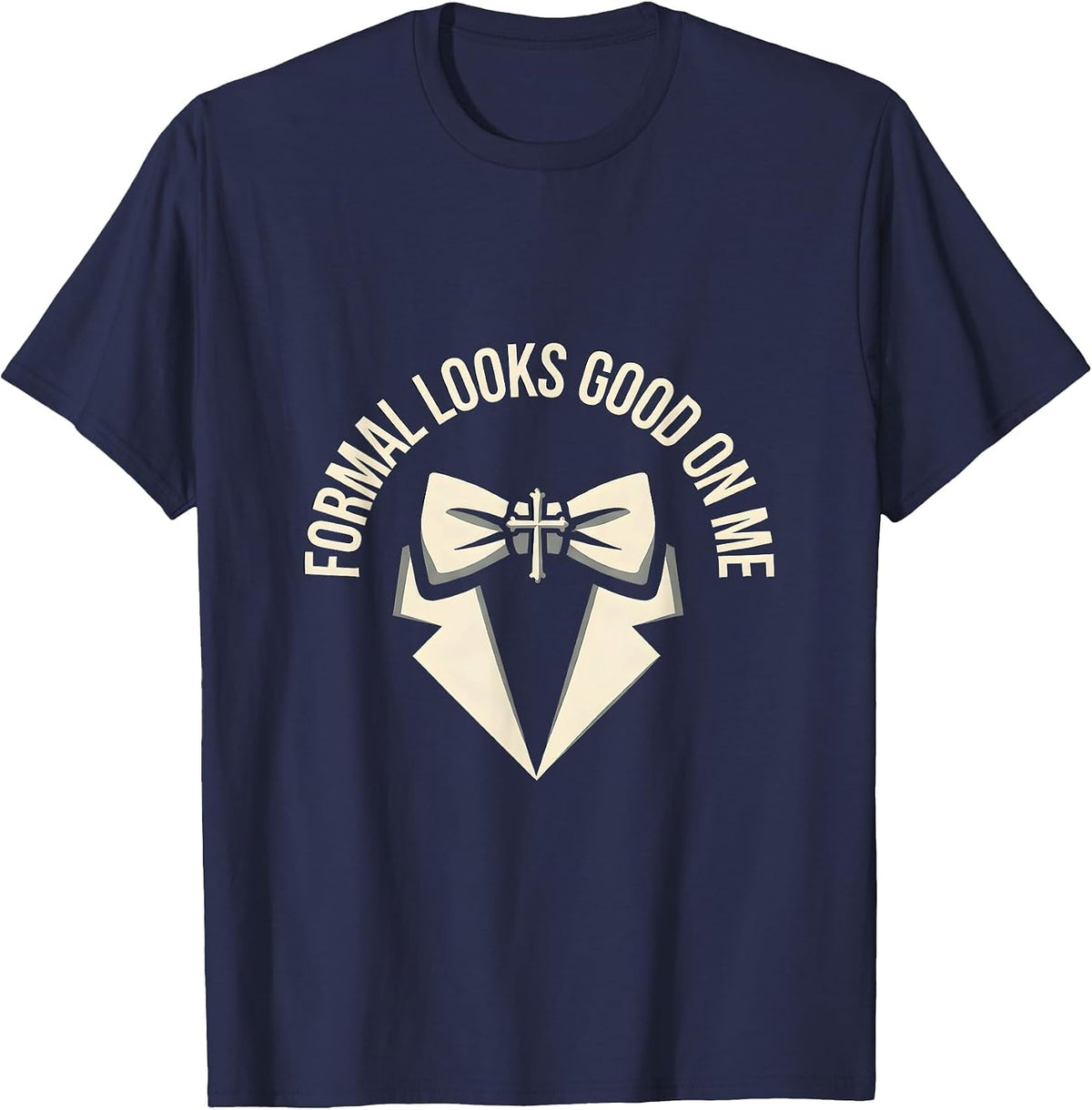 Men's Formal Looks Good On Me Tuxedo Design T-Shirt - Navy Blue