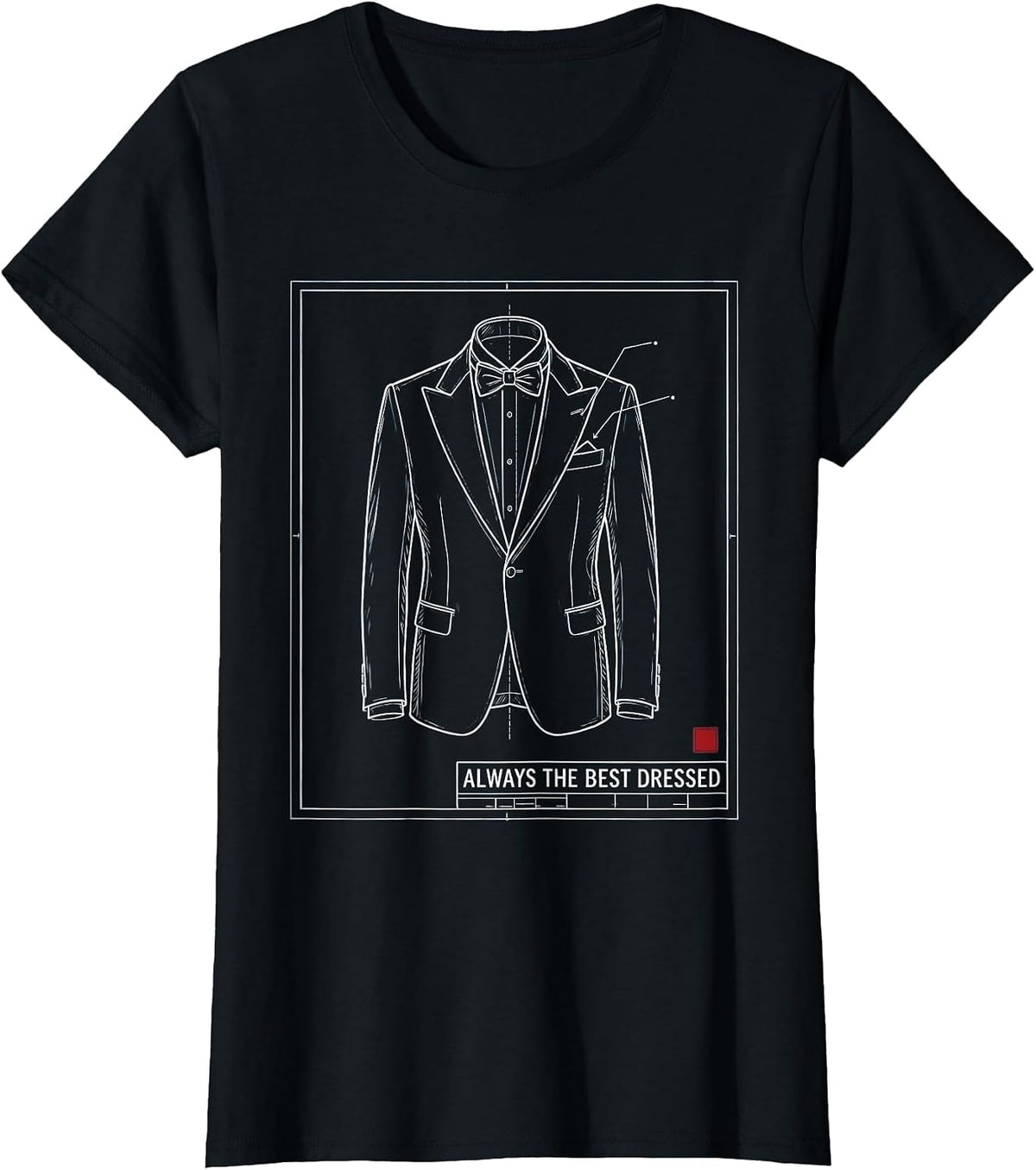 Always the Best Dressed Tuxedo Graphic Design T-Shirt - Black