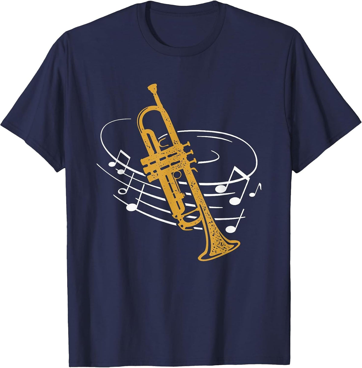 Trumpet Sheet Music Wind Music Orchestra Instrument Trumpet T-Shirt - Navy Blue