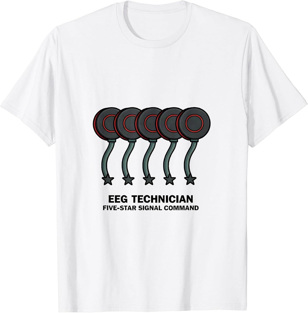 Men's EEG Technician, Five-Star Signal Command Neuro Tech T-Shirt - White