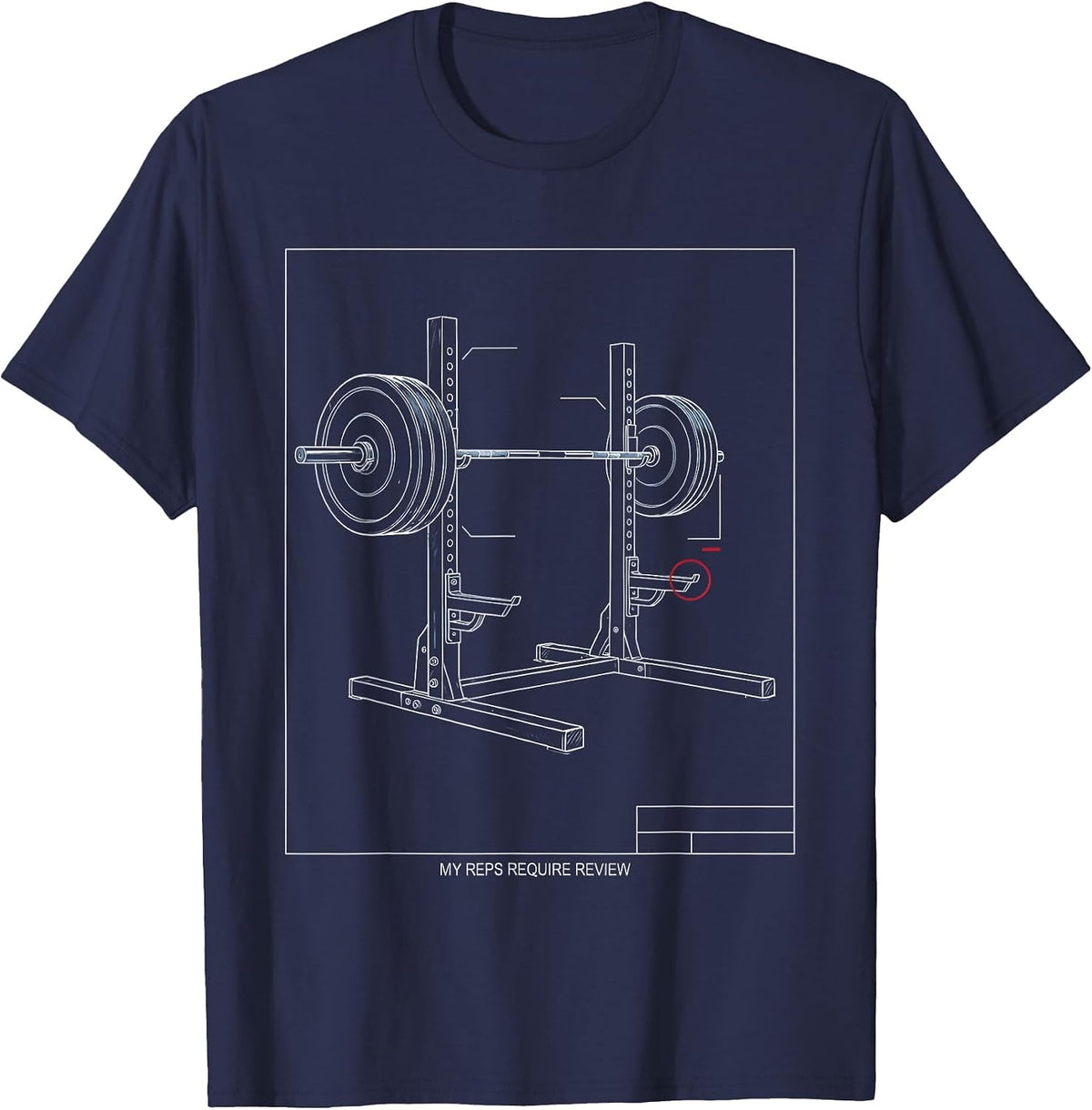 My Reps Require Review Funny Gym Weightlifting Workout T-Shirt - Navy Blue