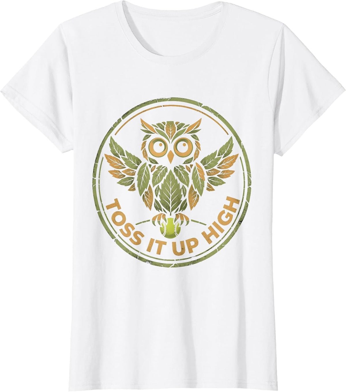 Toss It Up High Tennis Graphic Design T-Shirt - White
