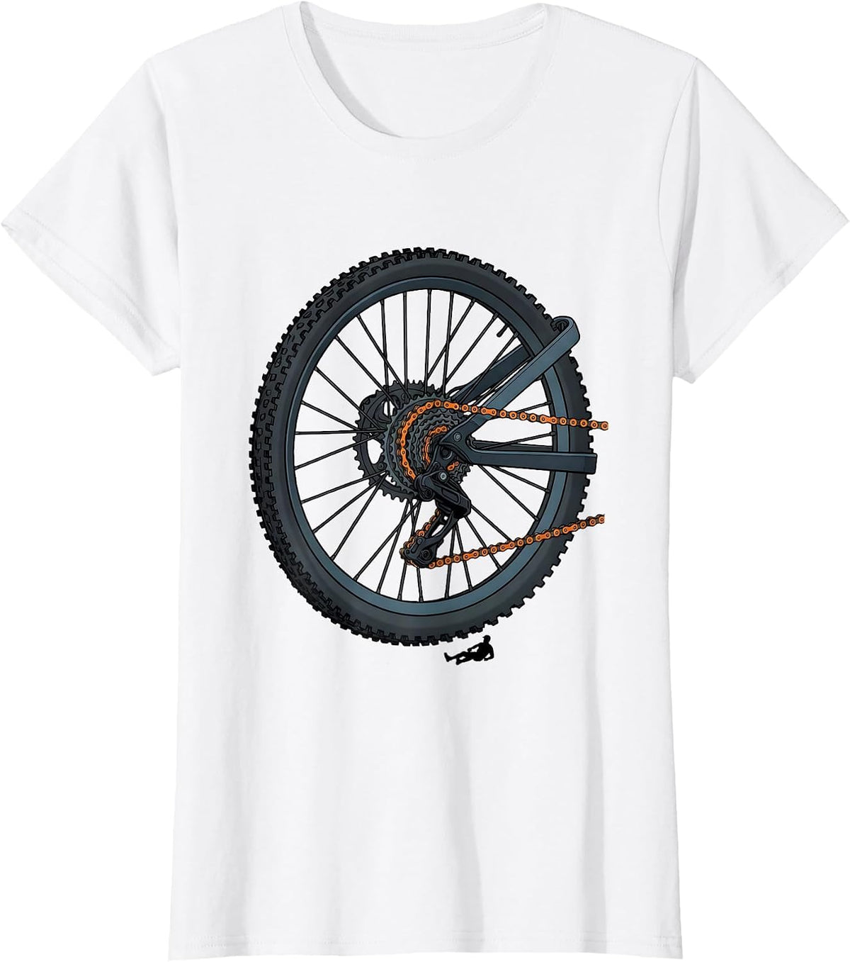 Bike Drivetrain Frame Mountain Bike Humor T-Shirt - White