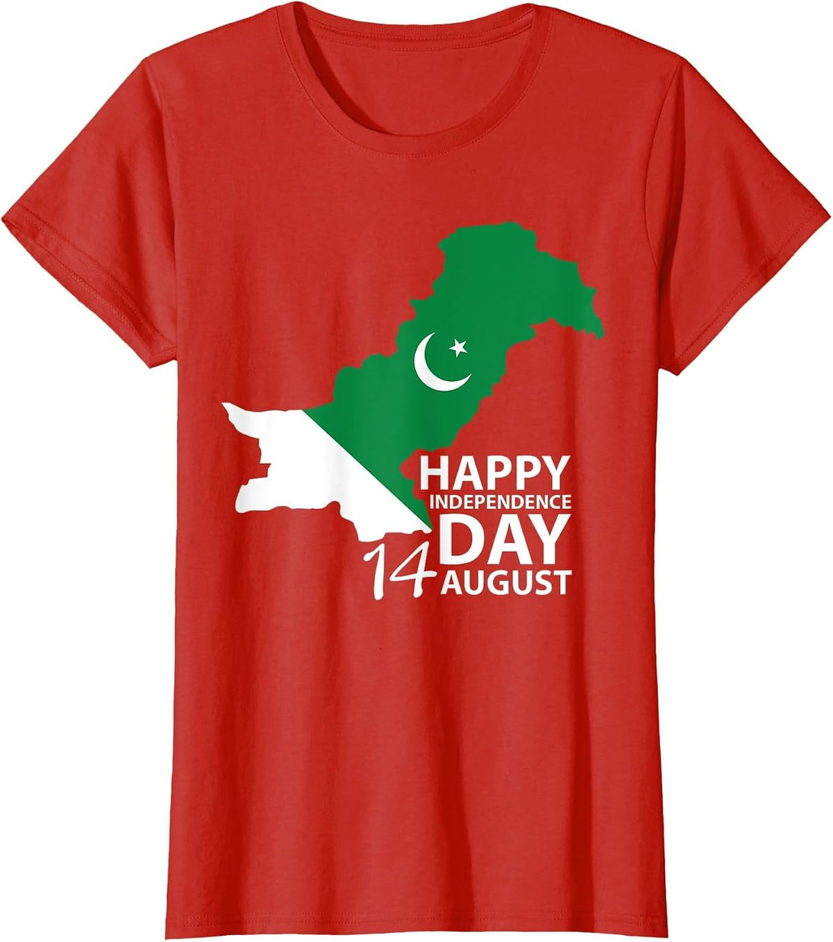 14 August Independence Day Pakistan Patriotic T-Shirt - Red