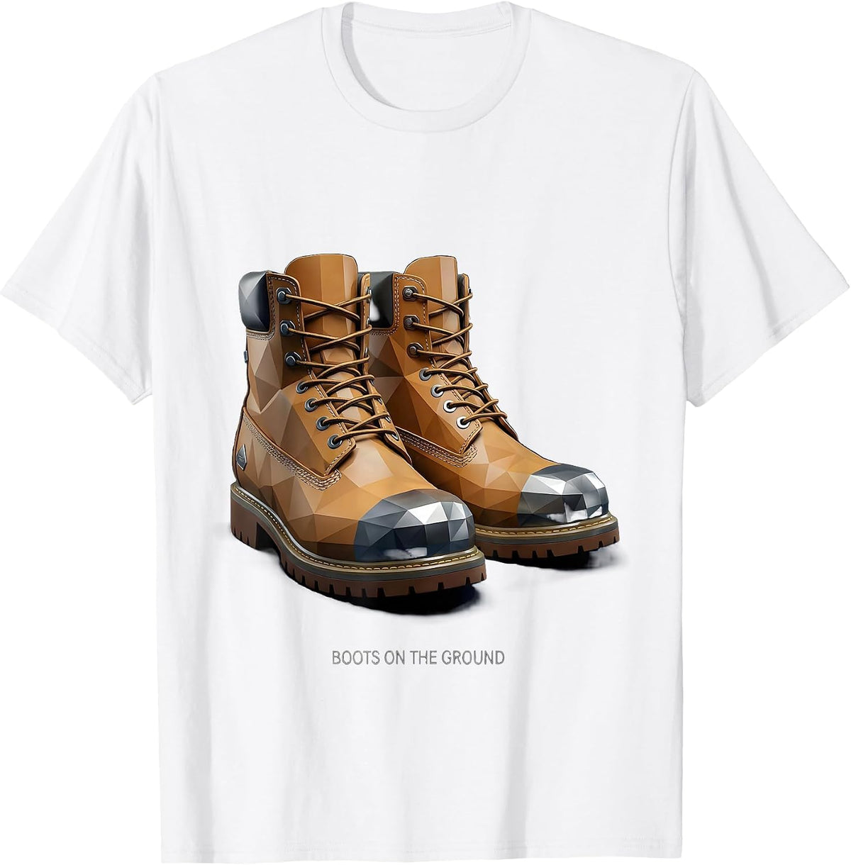 Boots on the Ground Labor Day Worker Design T-Shirt - White
