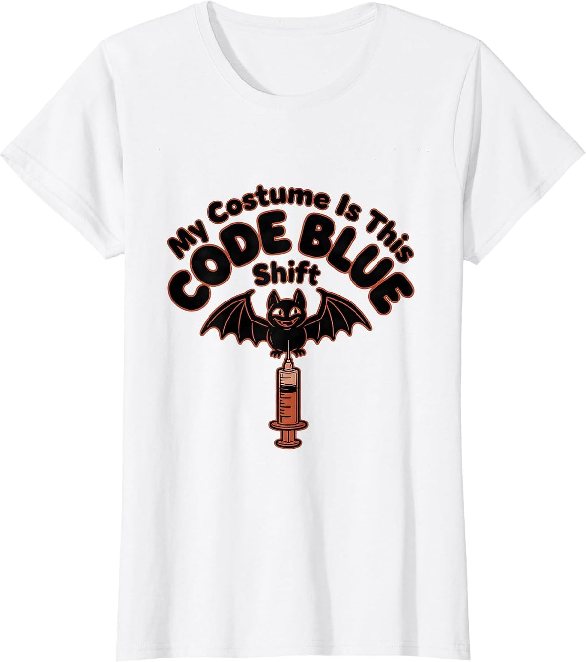 My Costume Is This Code Blue Shift Funny Halloween Nurse T-Shirt - White