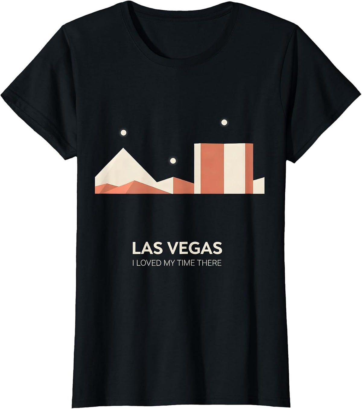 Women's Las Vegas I Loved My Time There Minimalist Skyline Souvenir T-Shirt - Black