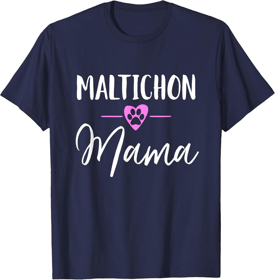 Maltichon Mama T-Shirt - Navy Blue