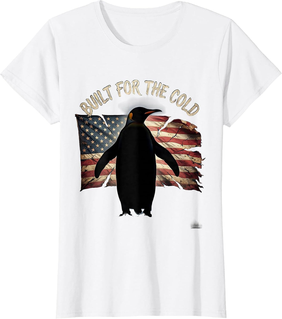 Built for the Cold Penguin Graphic Design T-Shirt - White