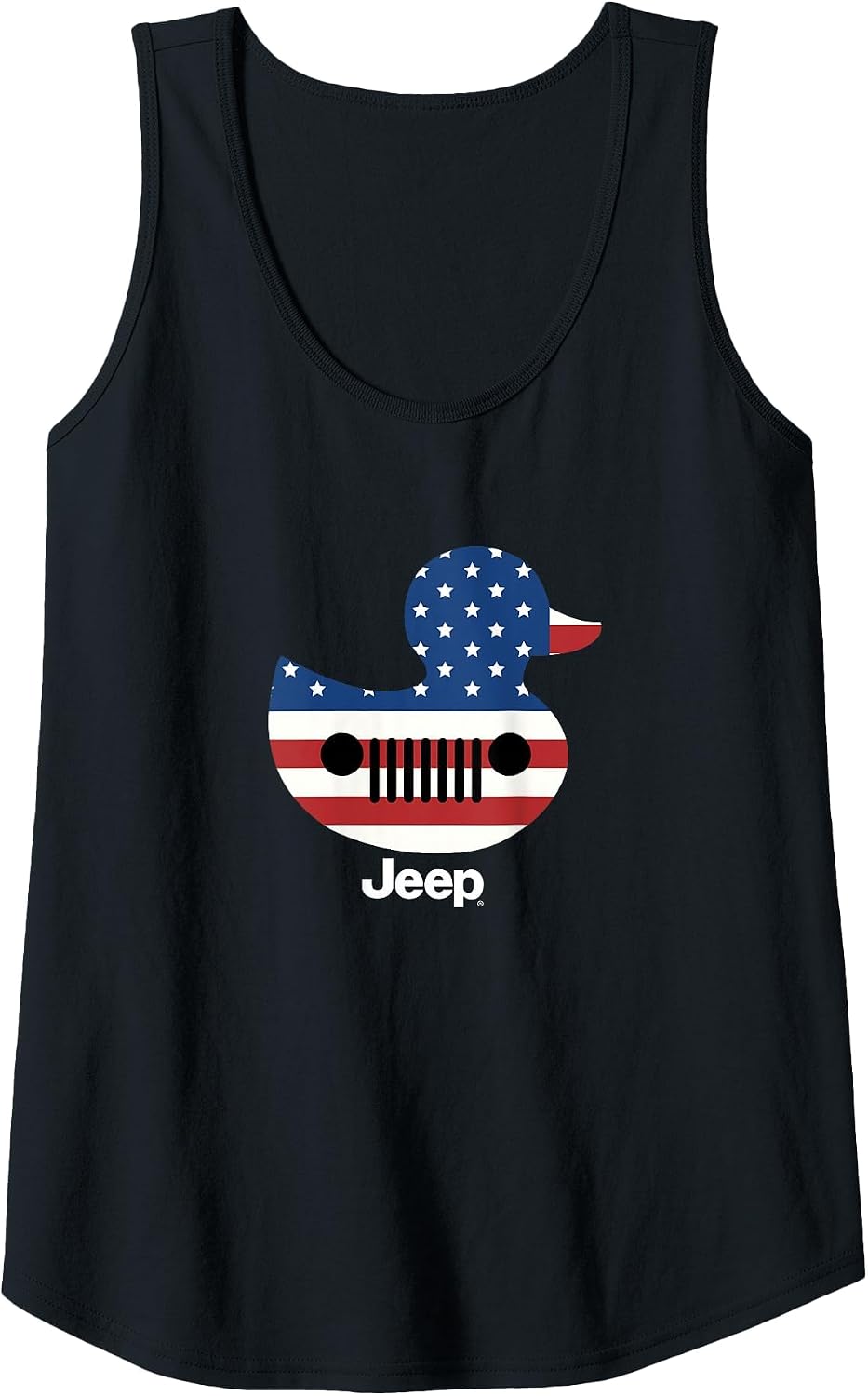 Jeep Duck American Flag Shirt | Officially Licensed Jeep Tank Top - Black