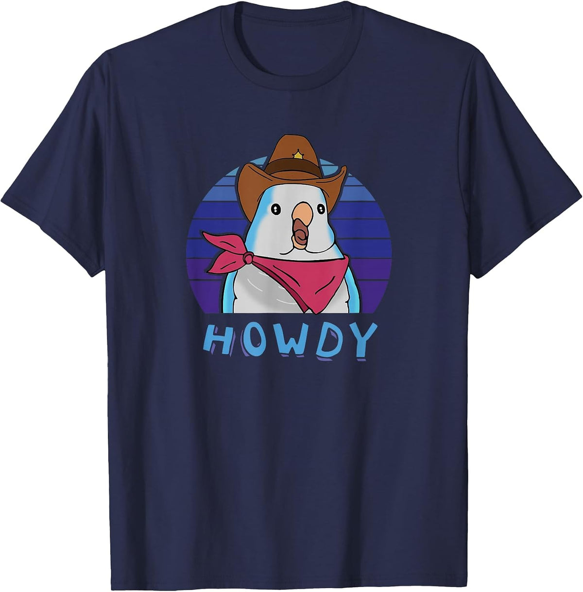 Aesthetic Howdy Funny Cute Blue Quaker Parrot Monk Parakeet T-Shirt - Navy Blue