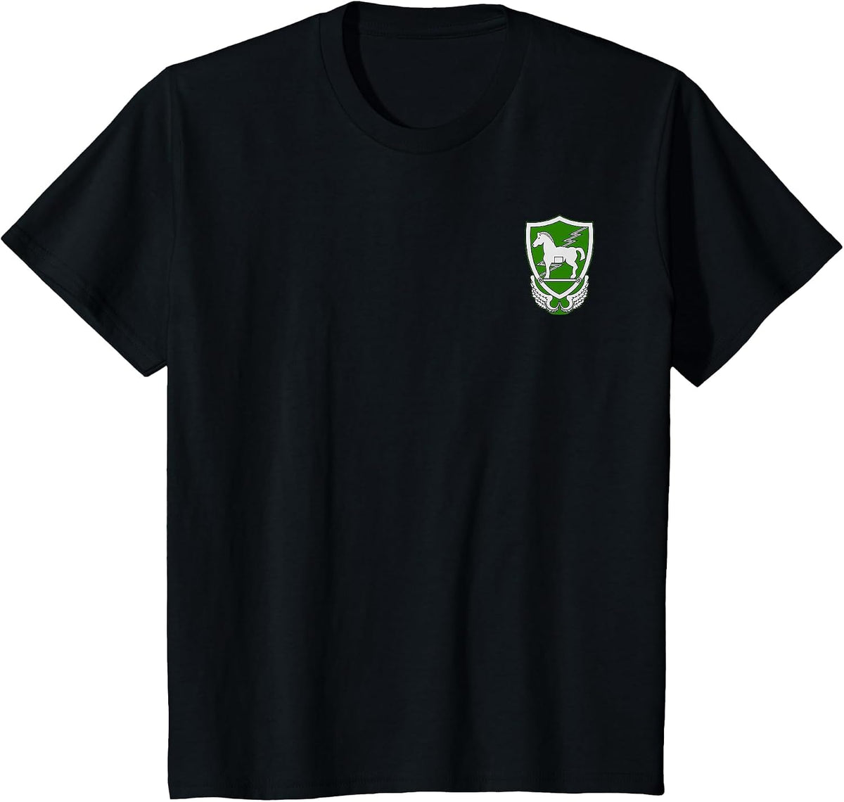 US Army 10th Special Forces Group Trojan Horse Badge Design T-Shirt - Black