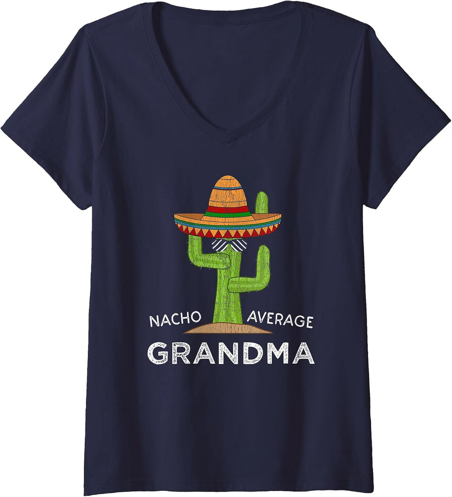 Women's Funny Grandma Saying | Fun Hilarious Grandmother Joke Humor V-Neck T-Shirt - Navy Blue