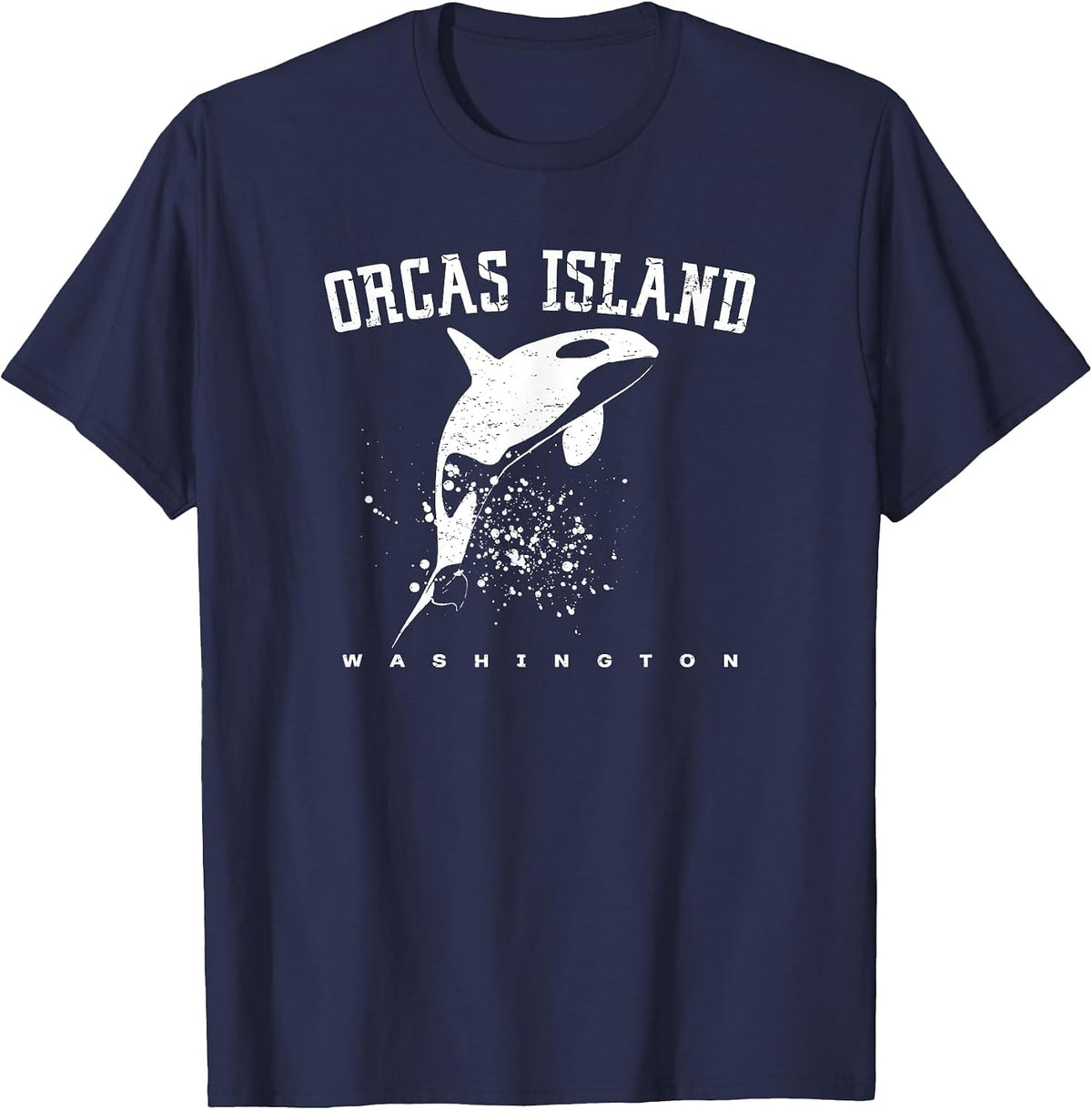ORCAS Island Washington Killer Whale Dolphin Lover Souvenir T-Shirt - Navy Blue