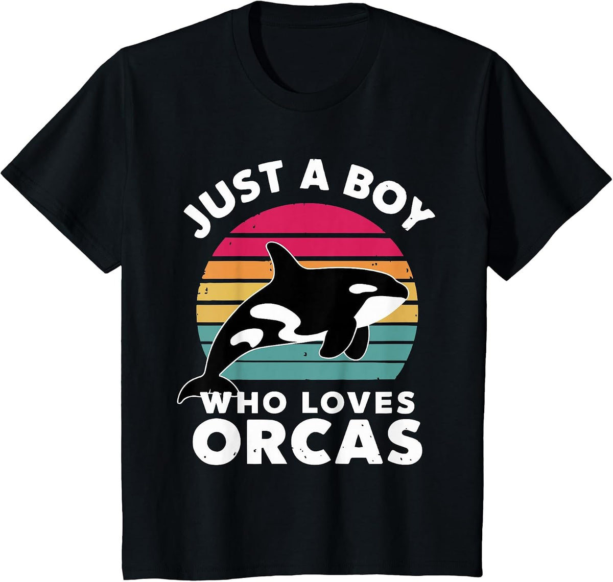 Just A Boy Who Loves Orcas T-Shirt - Black