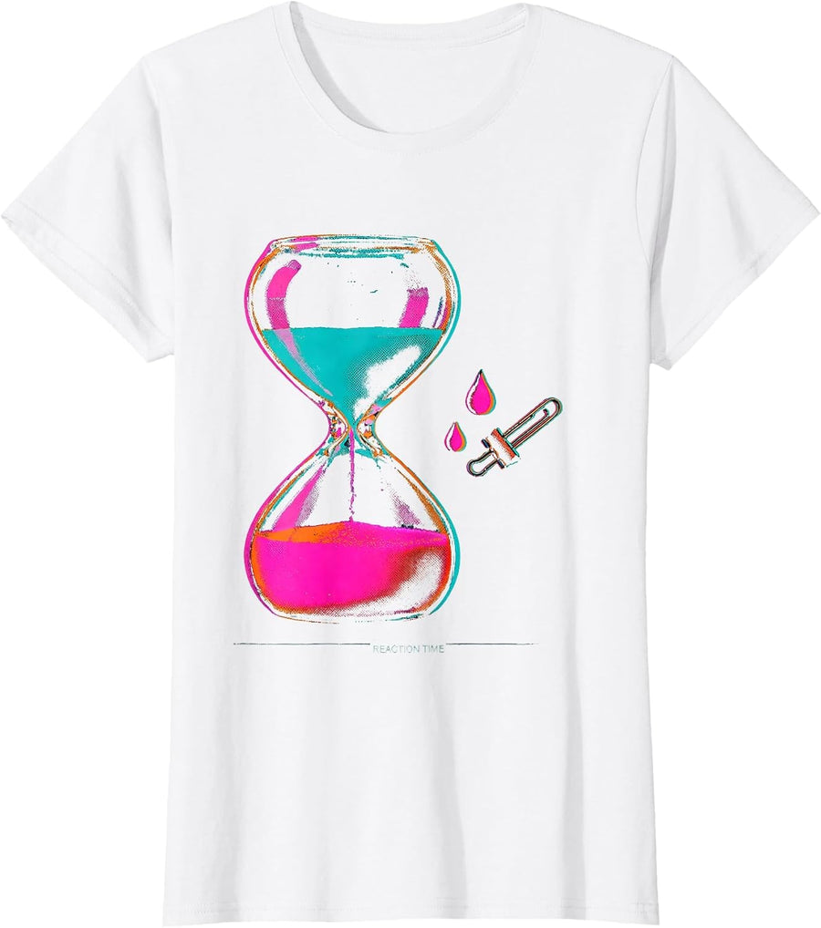 Women's Reaction Time Nerdy Science Humor Chemistry Teacher Gift T-Shirt - White