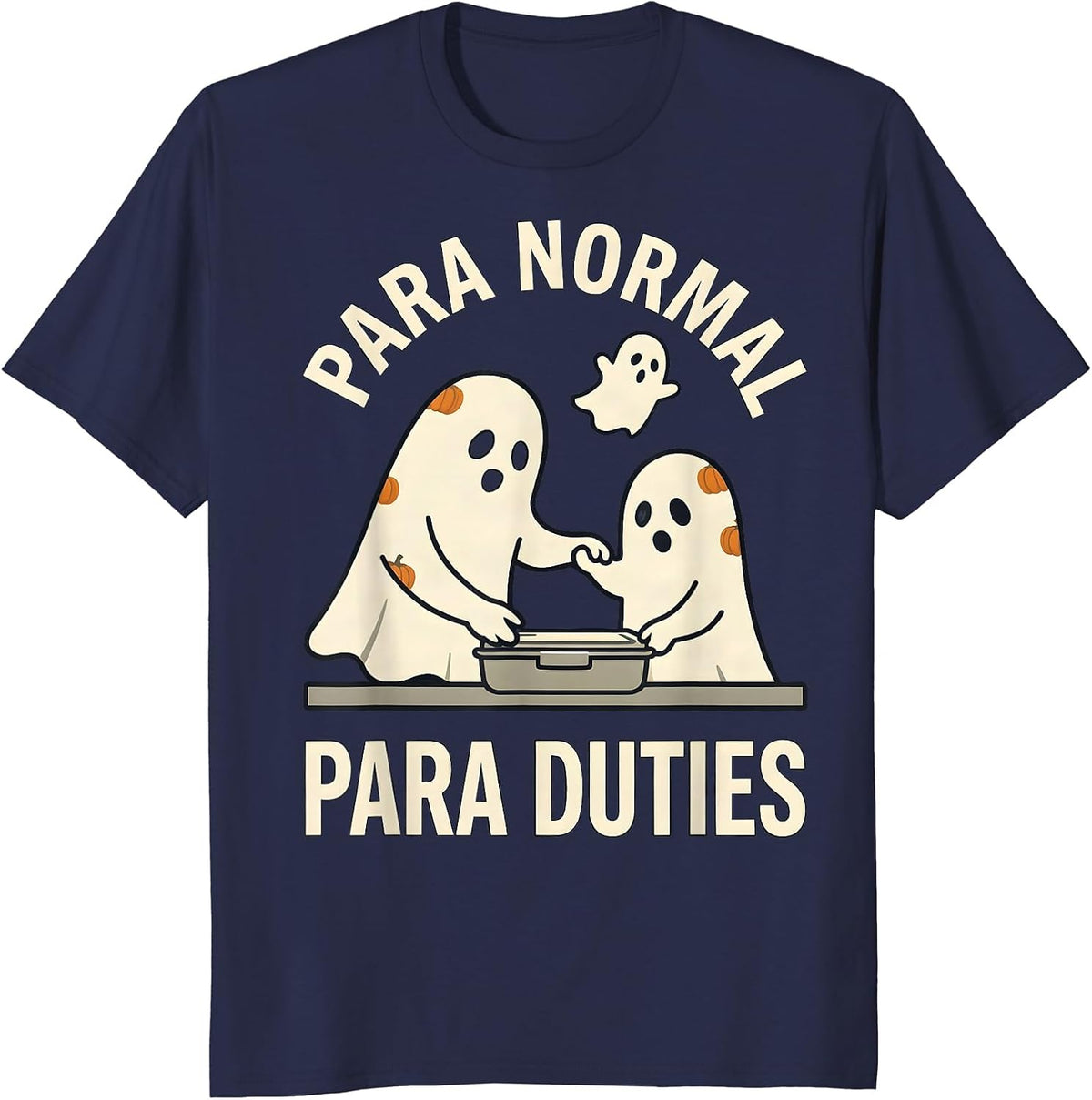 Para Normal Para Duties Funny Paraprofessional Halloween T-Shirt - Navy Blue